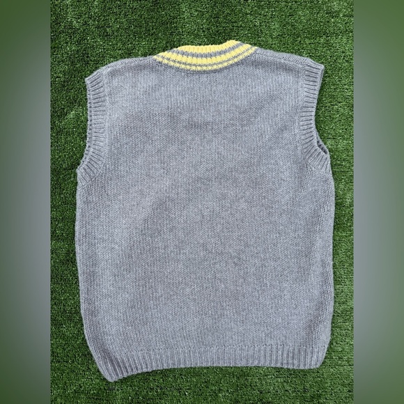 Wool House Gray and Yellow Men's Sweater Vest, Cashmere and Merino Wool size L - Picture 8 of 8
